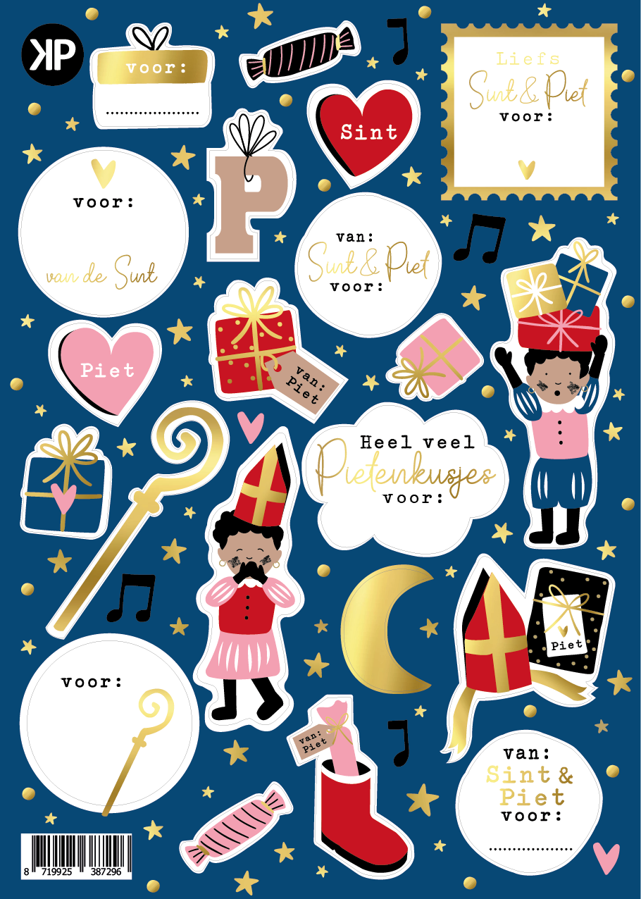 Cadeaustickers - Sinterklaas Pieten Party