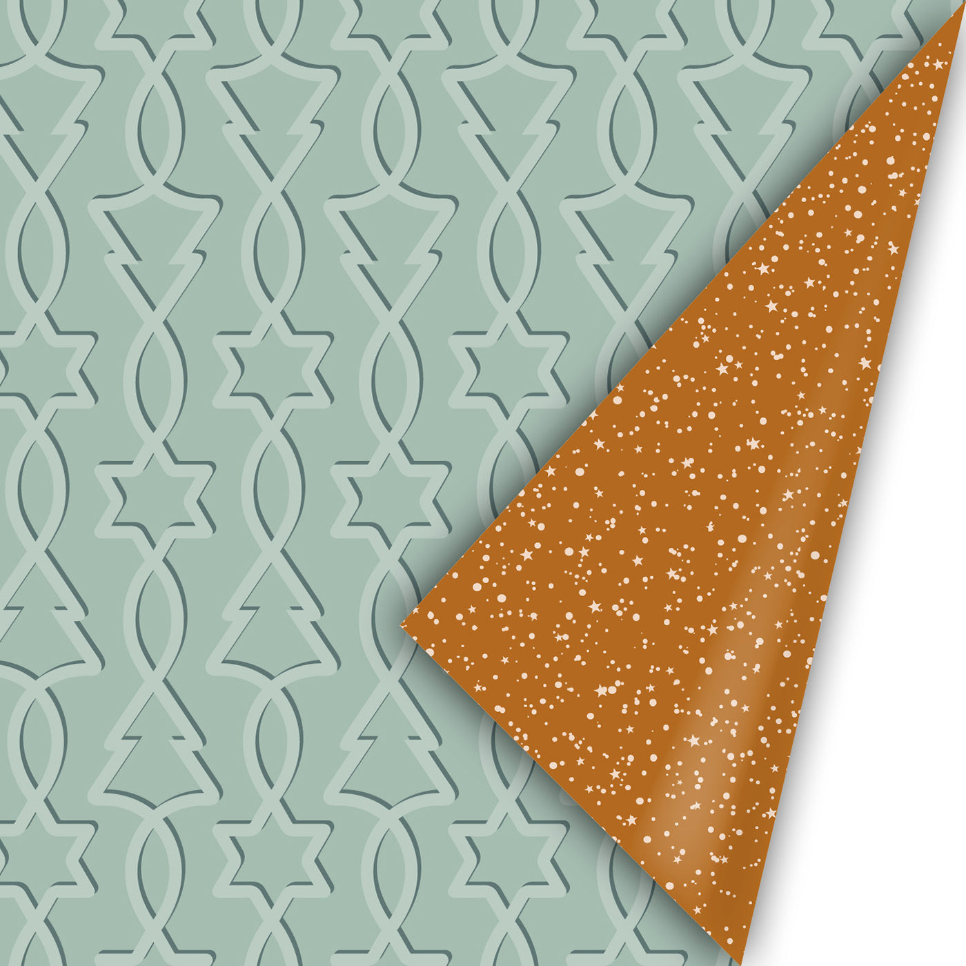 Vintage Christmas - Trees & Stars (groen/roest)