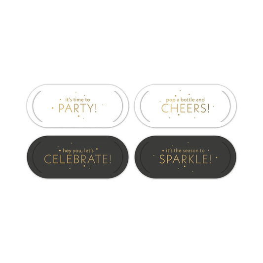 Cadeaulabels Signature Christmas zwart/wit — Time to party