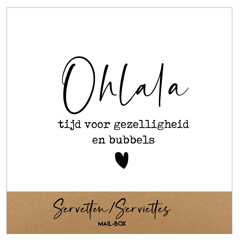 Servetten vierkant - Ohlala, tijd voor gezelligheid en bubbels