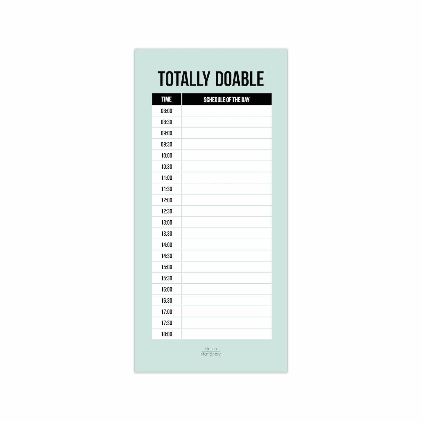 Totally Doable Daily plan