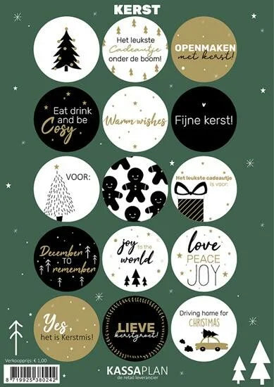 Cadeaustickers (kerst) - groen