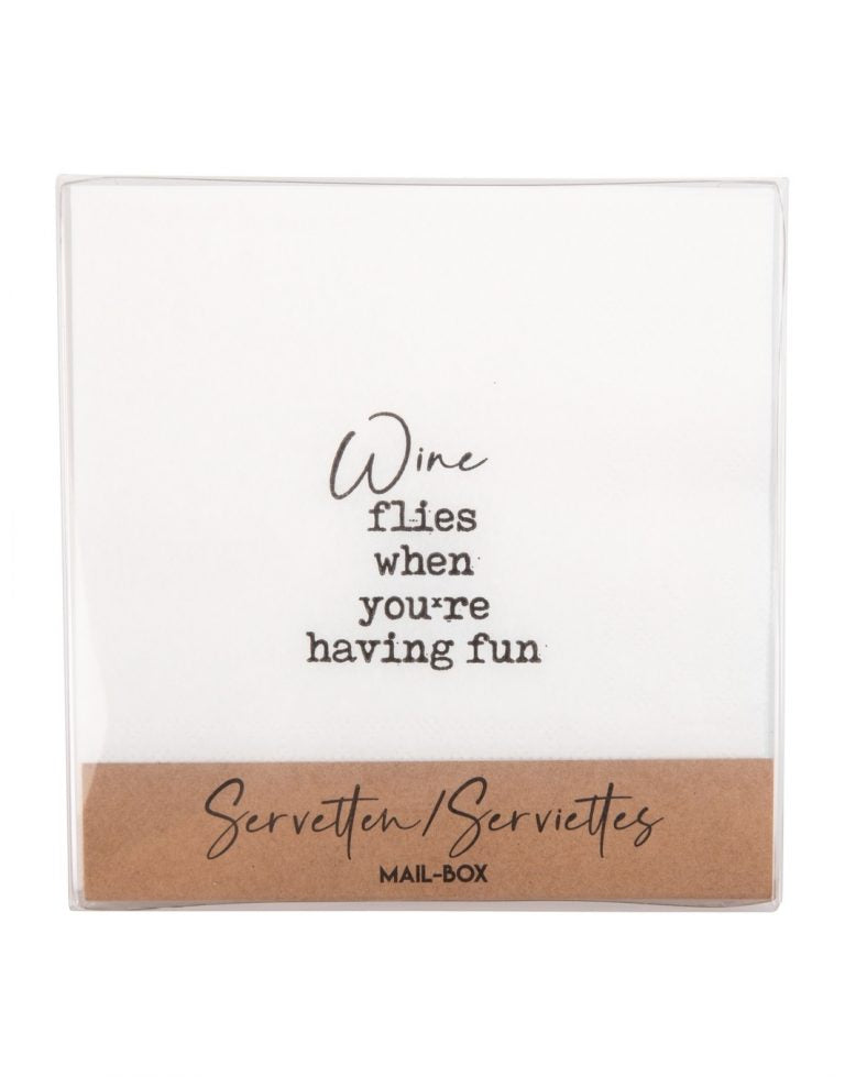 Servetten vierkant - Wine flies when you're having fun