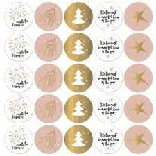 Cadeaustickers - Rond (kerst)