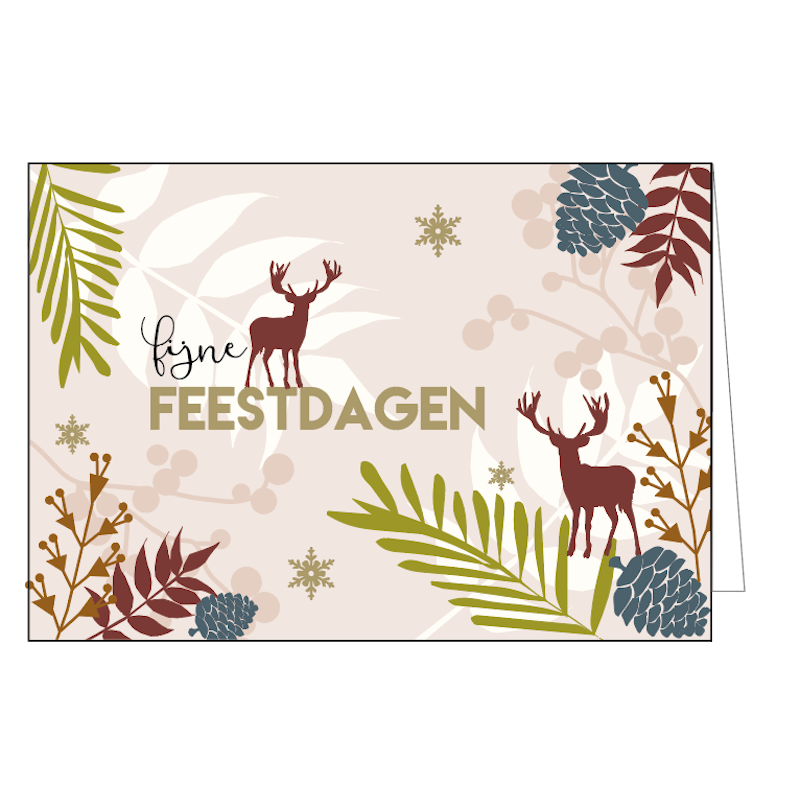 Kerstkaart Fijne feestdagen (5 stuks)