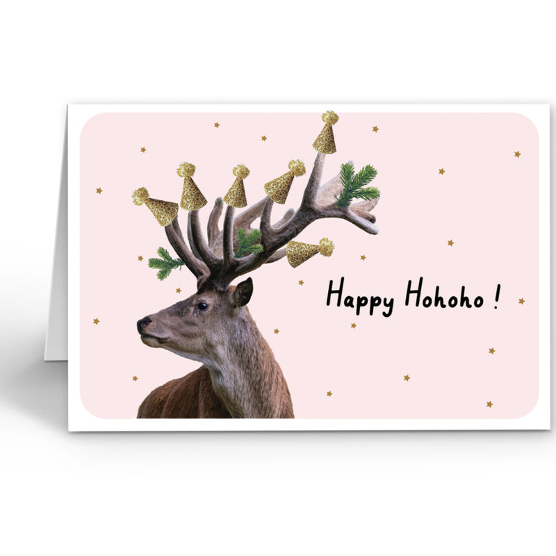 Kerstkaart Happy Hohoho! (5 stuks)