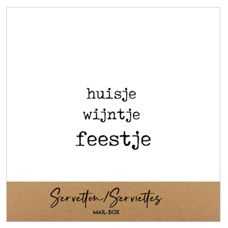 Servetten vierkant - huisje wijntje feestje