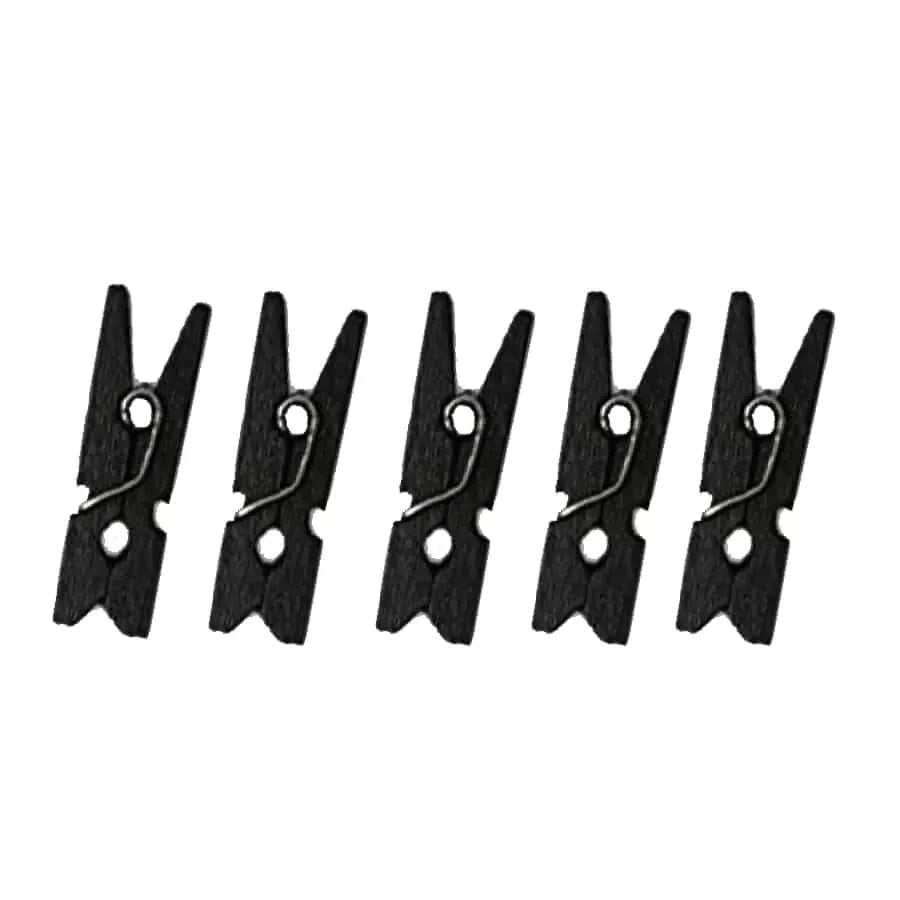 Houten mini knijpers - zwart