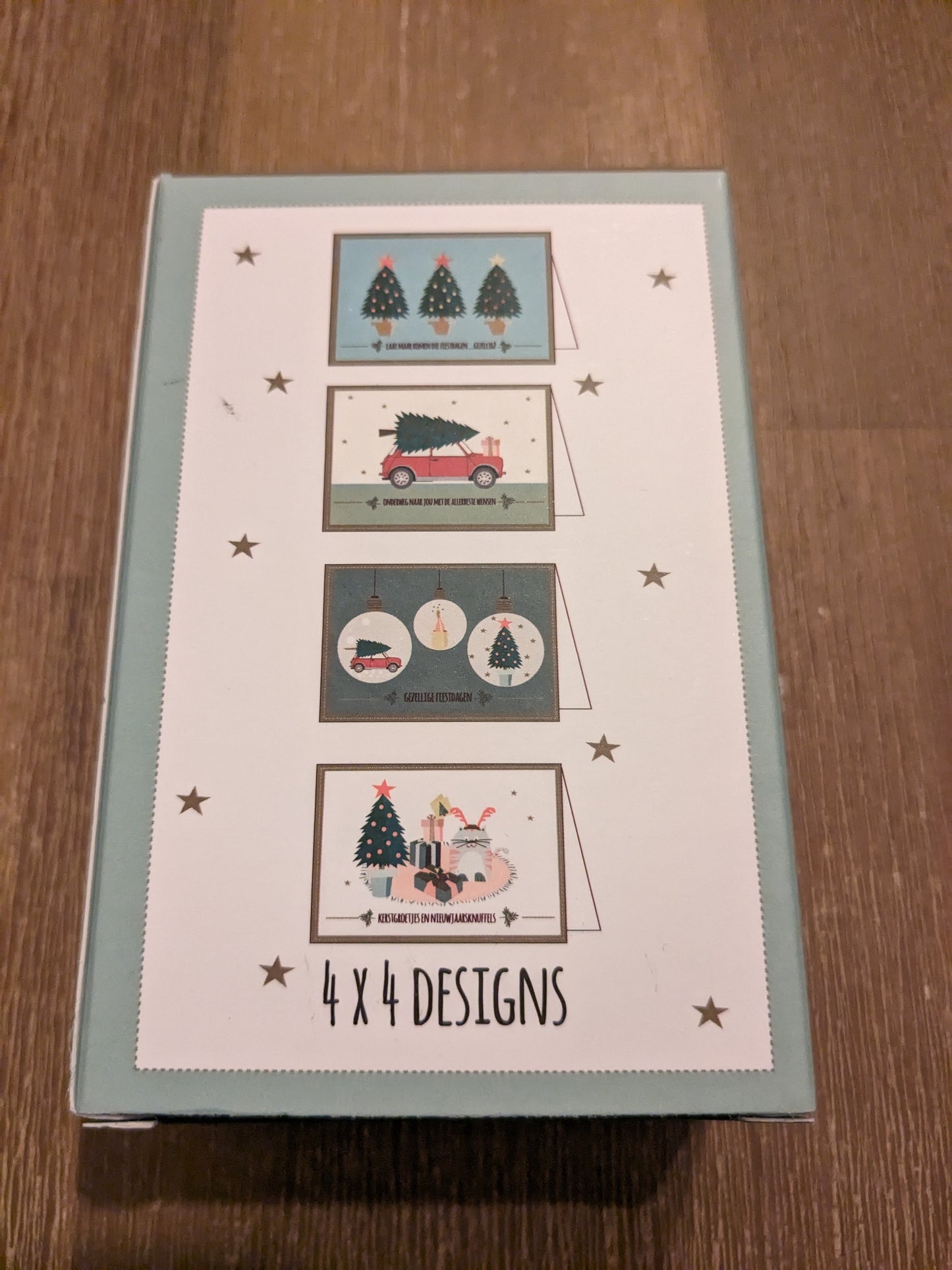 Minibox kerstkaarten (16 stuks)