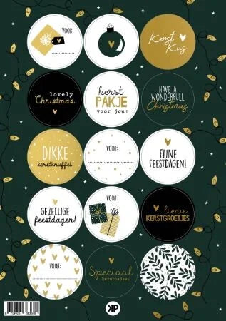 Cadeaustickers (kerst) - donkergroen
