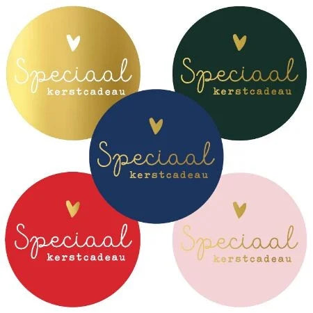 Cadeaustickers - Rond (kerst) - speciaal kerstcadeau