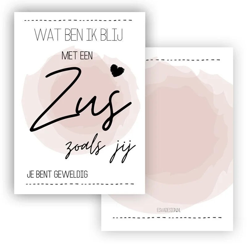 Wat ben ik blij met een zus zoals jij