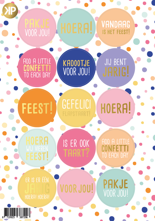 Stickers - confetti feest