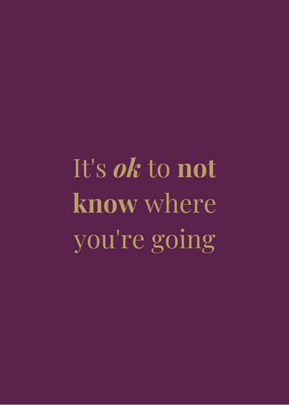 It's ok to not know where you are going - a message for undefined G centers