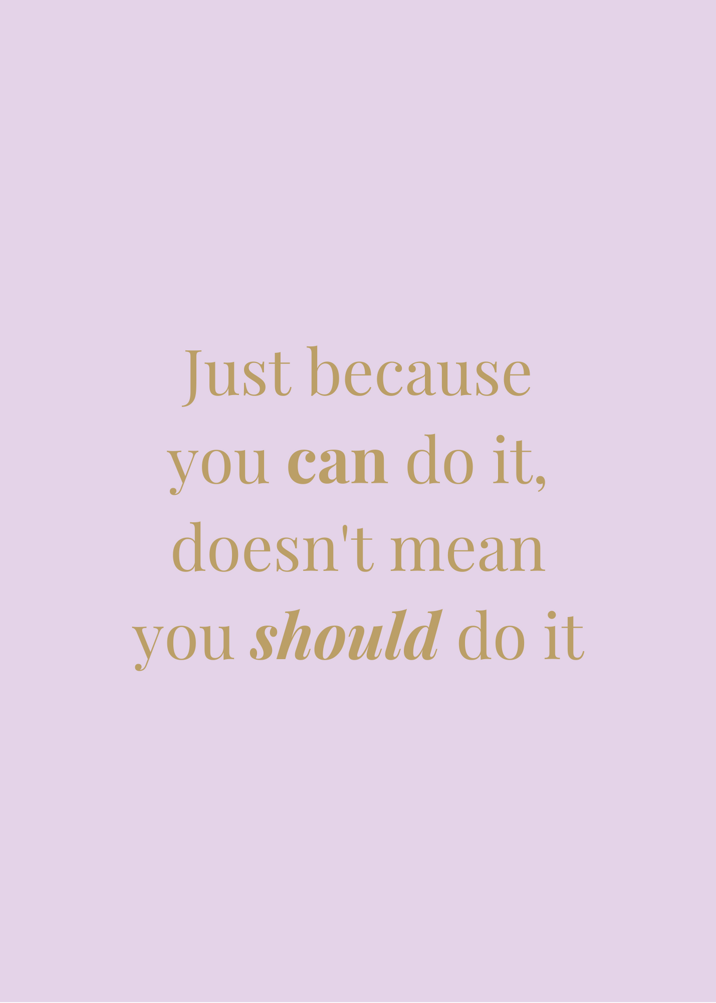 Just because you can do it, doesn't mean you should do it - a message for (manifesting) generators
