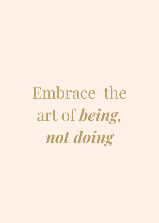 Embrace the art of being, not doing - a message for projectors
