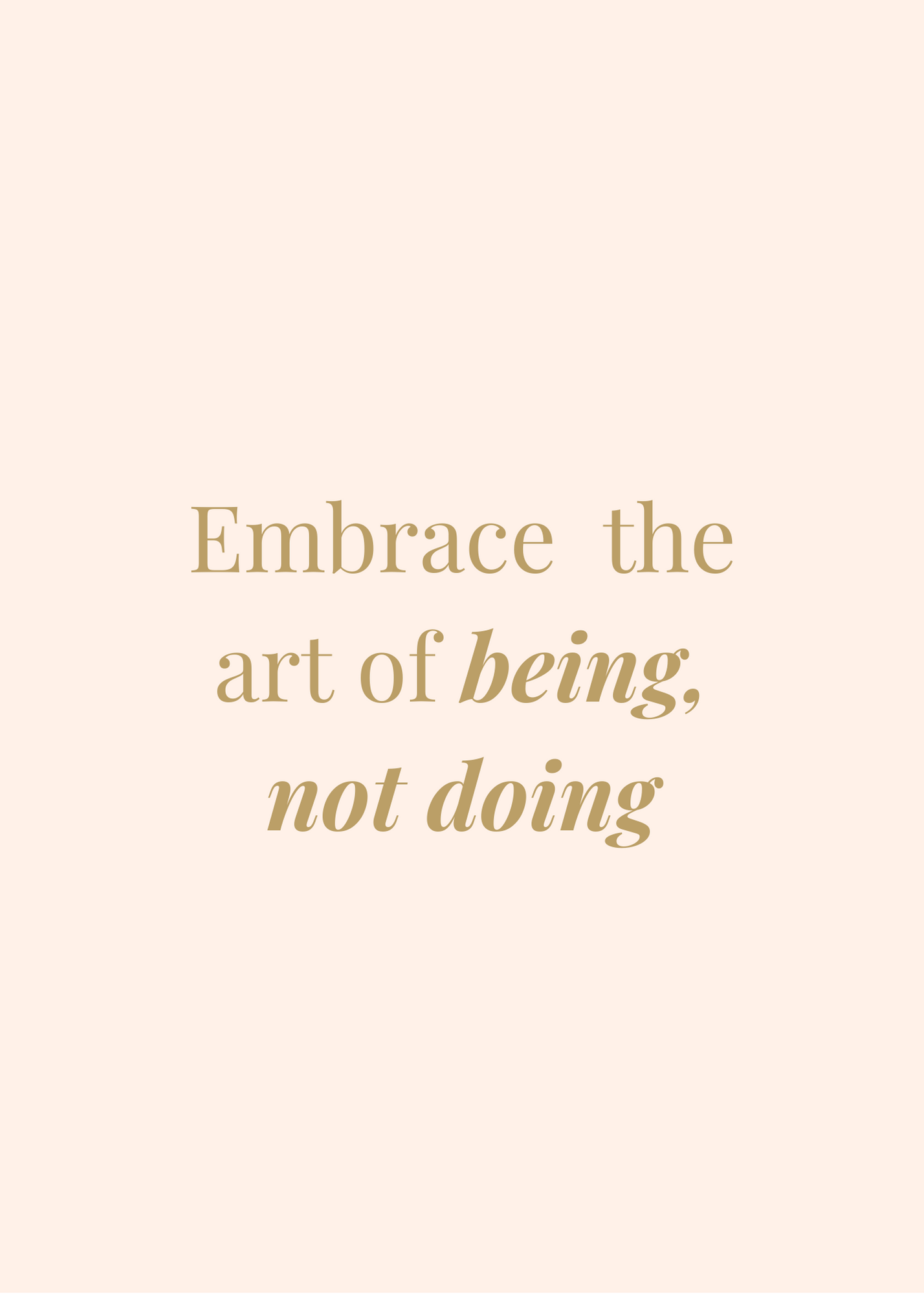 Embrace the art of being, not doing - a message for projectors