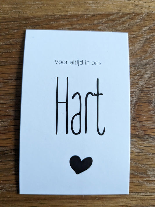 Minikaartje voor altijd in ons hart