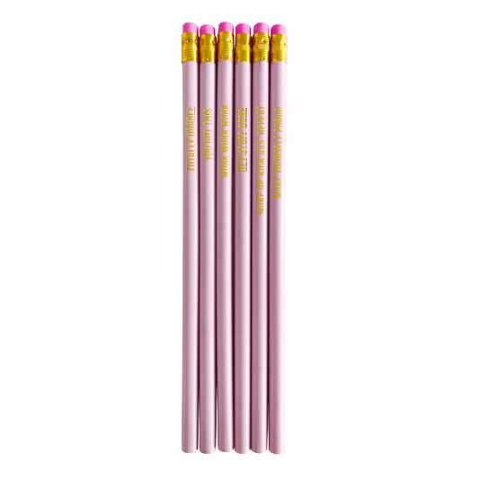 Pretty pink pencils - 6 stuks