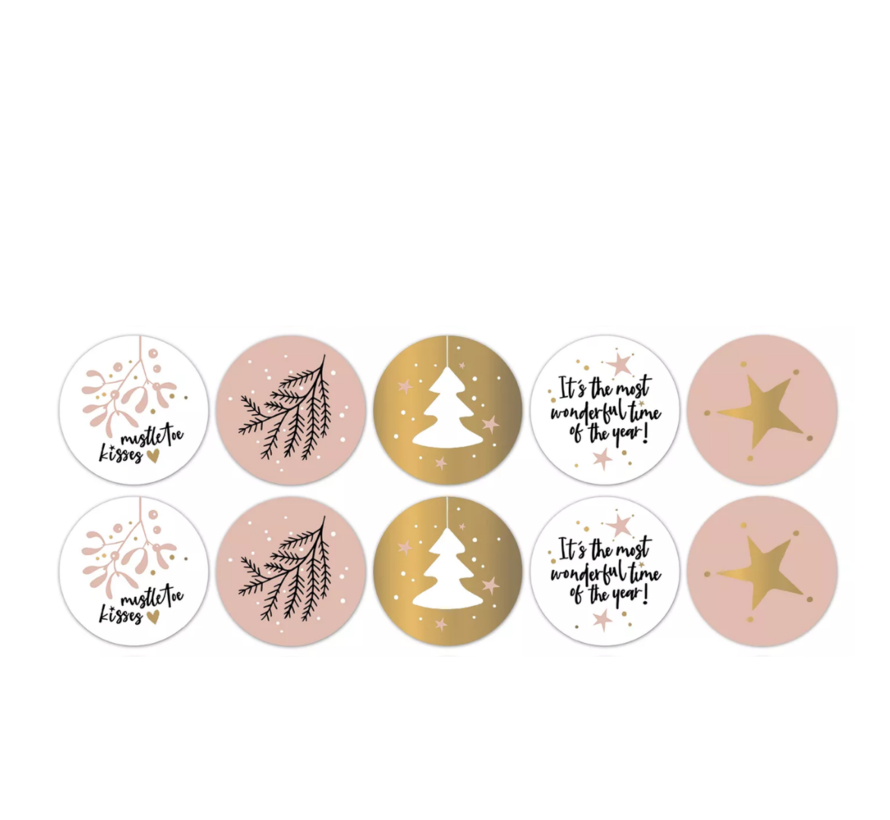 Cadeaustickers - Rond (kerst)